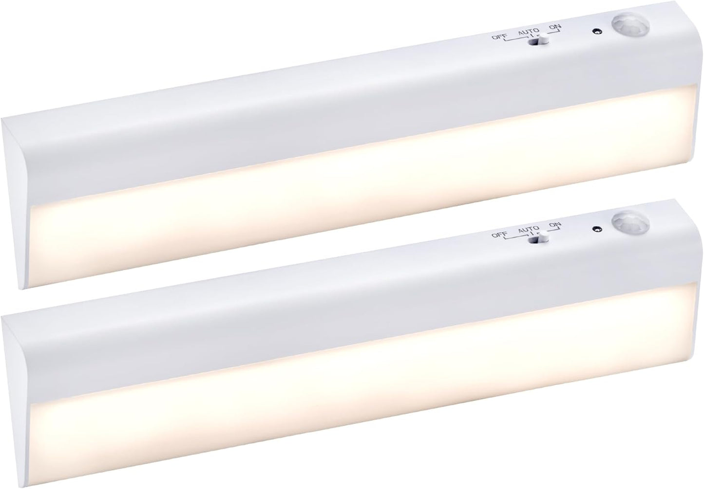 BLACK+DECKER PureOptics LED Battery Operated Under Cabinet Lighting, Motion Sensor On/Off, Warm White LED, Stick-On Install for Kitchen & Closets – 2 Bars