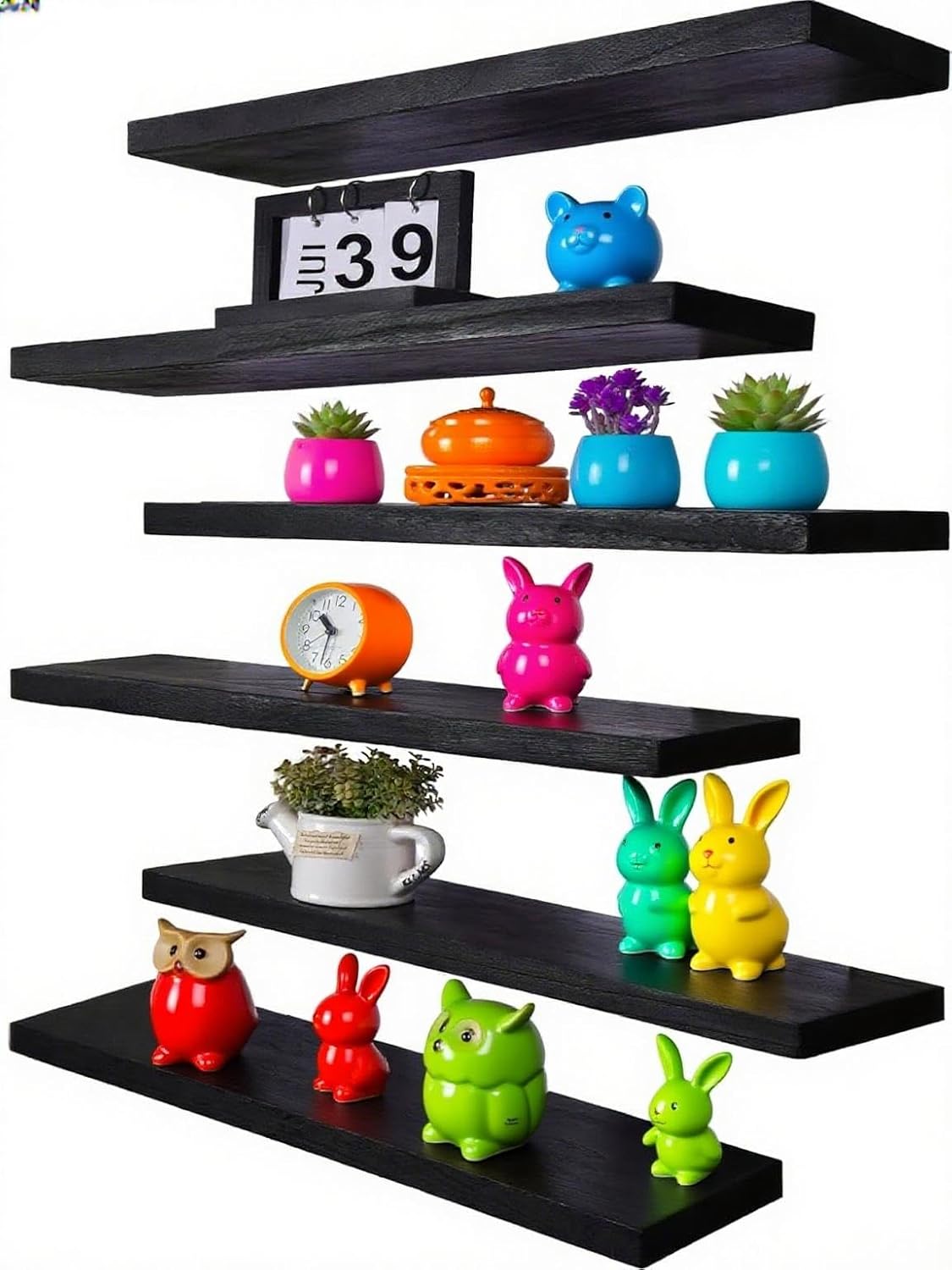 Vervida Floating Shelves 3 Pack of 15 in White for Home Decor and Storage, Kitchen, Living Room, Bedroom, Bathroom, Office, Hanging Shelf with Invisible Brackets Wall Shelves Floating Shelf