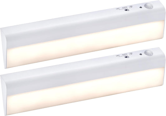 BLACK+DECKER PureOptics LED Battery Operated Under Cabinet Lighting, Motion Sensor On/Off, Warm White LED, Stick-On Install for Kitchen & Closets – 2 Bars