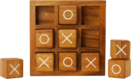 BSIRI Wooden XO Blocks (L) Tic Tac Toe Board Games - Ideal for Kids Games, Family Games and Game Night for Adults, Farmhouse Decor for Coffee Table Decor and Unique Gifts for All Occasion (5.5 Inch)